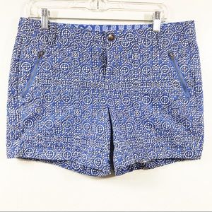 Caslon Printed Cotton Blend Shorts Size 10